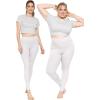imageSTRETCH IS COMFORT Womens and Plus Size High Rise Knee and Ankle LeggingsWhite