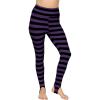 imageSTRETCH IS COMFORT Oh So Soft High Waist Stirrup Leggings Lightweight and Durable Multiple Colors for Women and Plus SizeBlack Purple Stripes