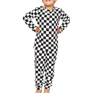 imageSTRETCH IS COMFORT Youth Boys Oh So Soft Jogger Set with Long Sleeve Crew Neck Top  Comfortable Kids Clothing  416Checkered Black and White