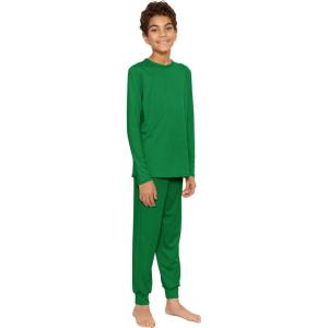 imageSTRETCH IS COMFORT Youth Boys Oh So Soft Jogger Set with Long Sleeve Crew Neck Top  Comfortable Kids Clothing  416Green