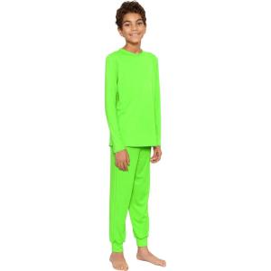 imageSTRETCH IS COMFORT Youth Boys Oh So Soft Jogger Set with Long Sleeve Crew Neck Top  Comfortable Kids Clothing  416Neon Lime
