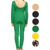 imageSTRETCH IS COMFORT Teamwear Girls Cotton Tank UnitardKelly Green Long Sleeve