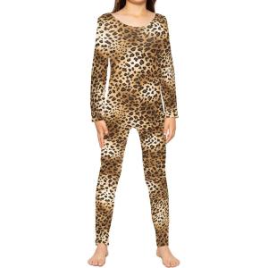 imageSTRETCH IS COMFORT Teamwear Girls Cotton Tank UnitardBrown Cheetah Long Sleeve