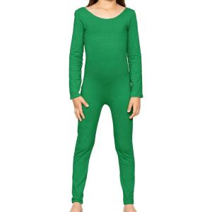 imageSTRETCH IS COMFORT Teamwear Girls Cotton Tank UnitardKelly Green Long Sleeve