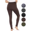 imageSTRETCH IS COMFORT Womens High Waist Cotton Stretch Pencil Leggings wPocketsBrown