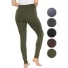 imageSTRETCH IS COMFORT Womens High Waist Cotton Stretch Pencil Leggings wPocketsOlive Green
