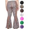 imageSTRETCH IS COMFORT Womens Plus Size Oh So Soft Pull On Stretchy Bell Bottom Flare Pants XL7XBoho Natural Floral