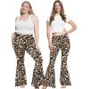 imageSTRETCH IS COMFORT Womens Plus Size Oh So Soft Pull On Stretchy Bell Bottom Flare Pants XL7XBrown Leopard