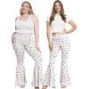 imageSTRETCH IS COMFORT Womens Plus Size Oh So Soft Pull On Stretchy Bell Bottom Flare Pants XL7XButterfly