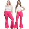 imageSTRETCH IS COMFORT Womens Plus Size Oh So Soft Pull On Stretchy Bell Bottom Flare Pants XL7XHot Pink