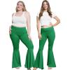 imageSTRETCH IS COMFORT Womens Plus Size Oh So Soft Pull On Stretchy Bell Bottom Flare Pants XL7XKelly Green
