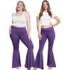 imageSTRETCH IS COMFORT Womens Plus Size Oh So Soft Pull On Stretchy Bell Bottom Flare Pants XL7XPurple