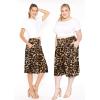 imageSTRETCH IS COMFORT Womens Straight Leg and Flowy Gaucho Pants with Pockets  Small5XBrown Leopard