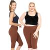 imageWomens and Plus Size KneeLength and Ankle Length LeggingsAlmond