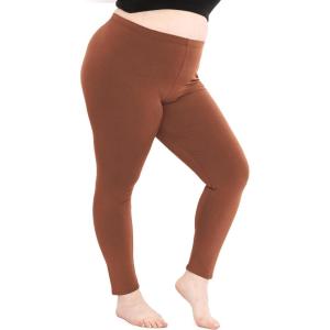 imageSTRETCH IS COMFORT Womens Plus Size Knee ampamp Full Length Cotton Leggings  XLarge  7XAlmond