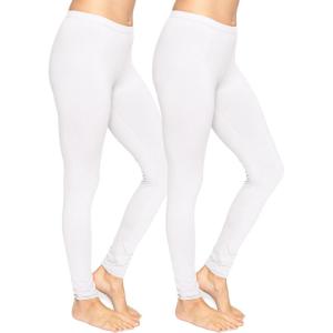 imageSTRETCH IS COMFORT Womens Ultra Buttery Smooth Cotton Leggings  Small to 5XWhite White