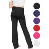imageSTRETCH IS COMFORT Girls Cotton High Rise Everyday Straight Leg Yoga Pants  Youth Sizes for Little to Big KidsBlack