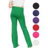 imageSTRETCH IS COMFORT Girls Cotton High Rise Everyday Straight Leg Yoga Pants  Youth Sizes for Little to Big KidsKelly Green