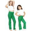 imageSTRETCH IS COMFORT Girls Cotton High Rise Everyday Straight Leg Yoga Pants  Youth Sizes for Little to Big KidsKelly Green