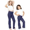imageSTRETCH IS COMFORT Girls Cotton High Rise Everyday Straight Leg Yoga Pants  Youth Sizes for Little to Big KidsNavy Blue