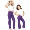 imageSTRETCH IS COMFORT Girls Cotton High Rise Everyday Straight Leg Yoga Pants  Youth Sizes for Little to Big KidsPurple