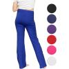 imageSTRETCH IS COMFORT Girls Cotton High Rise Everyday Straight Leg Yoga Pants  Youth Sizes for Little to Big KidsRoyal Blue