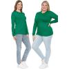 imageSTRETCH IS COMFORT Womens Long Sleeve Lay Flat Crew Neck Tee  Everyday Top  Plus ampamp Regular Sizes S5XKelly Green