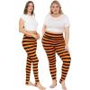 imageSTRETCH IS COMFORT Oh So Soft High Waist Stirrup Leggings Lightweight and Durable Multiple Colors for Women and Plus SizeBlack Orange Stripes