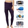 imageSTRETCH IS COMFORT Oh So Soft High Waist Stirrup Leggings Lightweight and Durable Multiple Colors for Women and Plus SizeBlack Orange Stripes