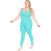 imageStretch is Comfort Womens Plus Size Teamwear Cotton Tank UnitardTurquoise