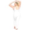 imageStretch is Comfort Womens Plus Size Teamwear Cotton Tank UnitardWhite