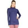 imageSTRETCH IS COMFORT Womens Oh So Soft Classic Fit Long Sleeve Mock Neck Top Navy Blue Small