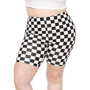 imageSTRETCH IS COMFORT Womens Plus Size Cotton Biker Shorts  Cotton  XLarge  7XBlack White Checkered