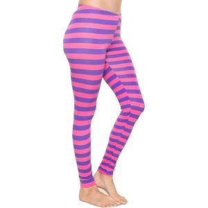 imageSTRETCH IS COMFORT Womens and Plus Size Oh So Soft Full and Knee Length Leggings  Basic Essentials  Small to 7XPink Purple Stripes