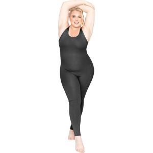 imageStretch is Comfort Womens Plus Size Teamwear Cotton Tank UnitardBlack