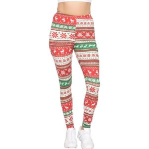 imageSTRETCH IS COMFORT Womens and Plus Size Oh So Soft Full and Knee Length Leggings  Basic Essentials  Small to 7XRed Reindeer