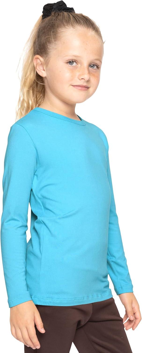 imageSTRETCH IS COMFORT Youth Girls Oh So Soft Long Sleeve Crew Neck Top  Sizes 216  Essential BasicsTurquoise