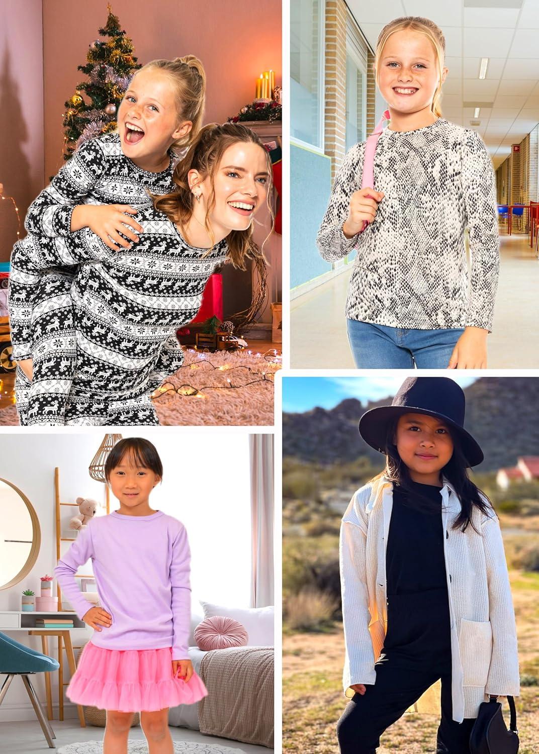 imageSTRETCH IS COMFORT Youth Girls Oh So Soft Long Sleeve Crew Neck Top  Sizes 216  Essential BasicsTurquoise