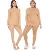 imageSTRETCH IS COMFORT Womens Oh So Soft Crew Neck Long Sleeve ampamp Leggings Set  Stretch 2Piece Outfit  Regular ampamp Plus Size S5XBeige