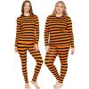 imageSTRETCH IS COMFORT Womens Oh So Soft Crew Neck Long Sleeve ampamp Leggings Set  Stretch 2Piece Outfit  Regular ampamp Plus Size S5XBlack Orange Stripes