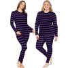 imageSTRETCH IS COMFORT Womens Oh So Soft Crew Neck Long Sleeve ampamp Leggings Set  Stretch 2Piece Outfit  Regular ampamp Plus Size S5XBlack Purple Stripes