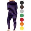 imageSTRETCH IS COMFORT Womens Oh So Soft Crew Neck Long Sleeve ampamp Leggings Set  Stretch 2Piece Outfit  Regular ampamp Plus Size S5XBlack Purple Stripes