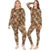imageSTRETCH IS COMFORT Womens Oh So Soft Crew Neck Long Sleeve ampamp Leggings Set  Stretch 2Piece Outfit  Regular ampamp Plus Size S5XBrown Cheetah