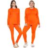 imageSTRETCH IS COMFORT Womens Oh So Soft Crew Neck Long Sleeve ampamp Leggings Set  Stretch 2Piece Outfit  Regular ampamp Plus Size S5XOrange