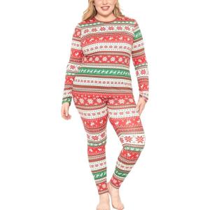 imageSTRETCH IS COMFORT Womens Oh So Soft Crew Neck Long Sleeve ampamp Leggings Set  Stretch 2Piece Outfit  Regular ampamp Plus Size S5XRed Reindeer