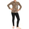 imageSTRETCH IS COMFORT Youth Girls Oh So Soft 2Piece Set  Short or Long Sleeve Crew Neck Top with Matching LeggingsBrown Cheetahblack