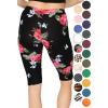 imageSTRETCH IS COMFORT Womens and Plus Size Oh So Soft Knee ampamp Full Length Leggings  Lots of Prints  Adult Sizes S7XBlack Floral