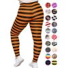 imageSTRETCH IS COMFORT Womens and Plus Size Oh So Soft Knee ampamp Full Length Leggings  Lots of Prints  Adult Sizes S7XBlack Orange Stripes