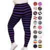 imageSTRETCH IS COMFORT Womens and Plus Size Oh So Soft Knee ampamp Full Length Leggings  Lots of Prints  Adult Sizes S7XBlack Purple Stripes