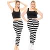 imageSTRETCH IS COMFORT Womens and Plus Size Oh So Soft Knee ampamp Full Length Leggings  Lots of Prints  Adult Sizes S7XBlack White Stripes